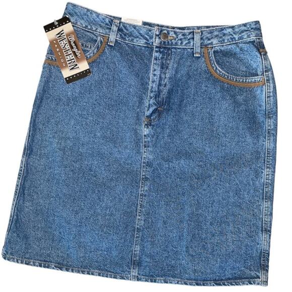 Wrangler Blue Denim Mini Skirt - Picture 1 of 8